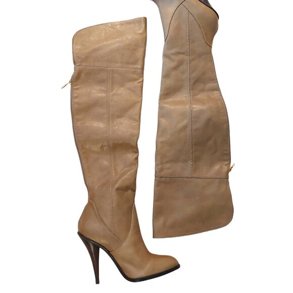 BCBGMaxAzria Shoes - NEW BCBGMaxazaria Over the knee Tan Leather High Heel Boots Retail $595